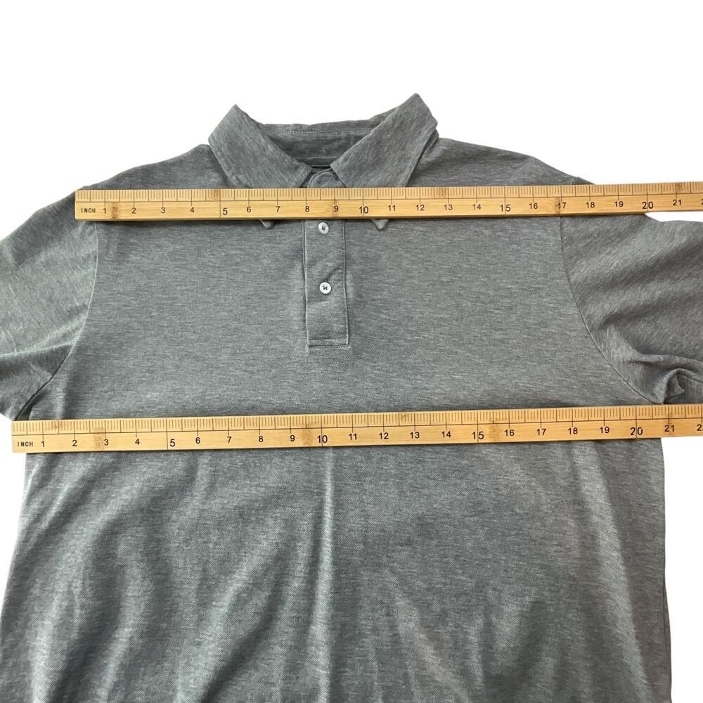 Spier & Mackay Polo Shirt Mens Large Gray Pique Short Sleeve Button Collar Golf - Picture 8 of 11